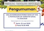 USULAN KERINGANAN PEMBAYARAN UKT 50% & PENYESUAIAN UKT SEMESTER GANJIL T.A 2025/2026