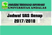 Jadwal UAS Genap 201/2018
