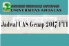 Jadwal UAS Genap 2016/2017 FTI Unand