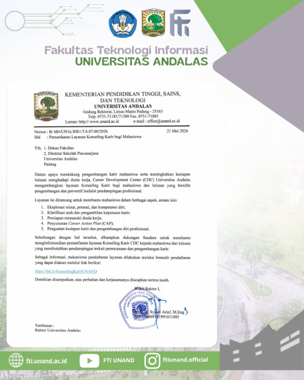 CDC Universitas Andalas Hadirkan Layanan Konseling Karir bagi Mahasiswa dan Lulusan