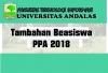 Tambahan Beasiswa  PPA 2018