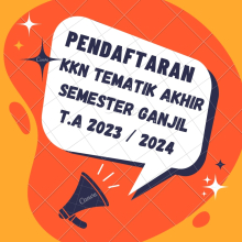 Pendaftaran KKN Tematik Akhir Semester Ganjil Tahun Akademik 2023/2024