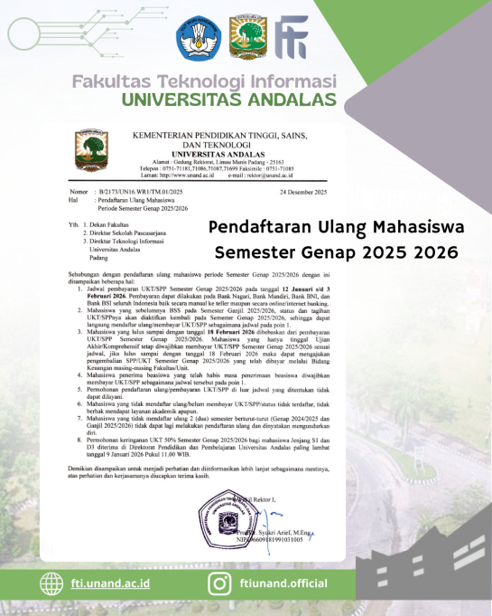 Pendaftaran Ulang Mahasiswa Semester Genap 2025 2026