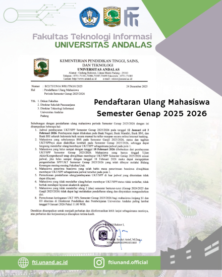 Pendaftaran Ulang Mahasiswa Semester Genap 2025 2026