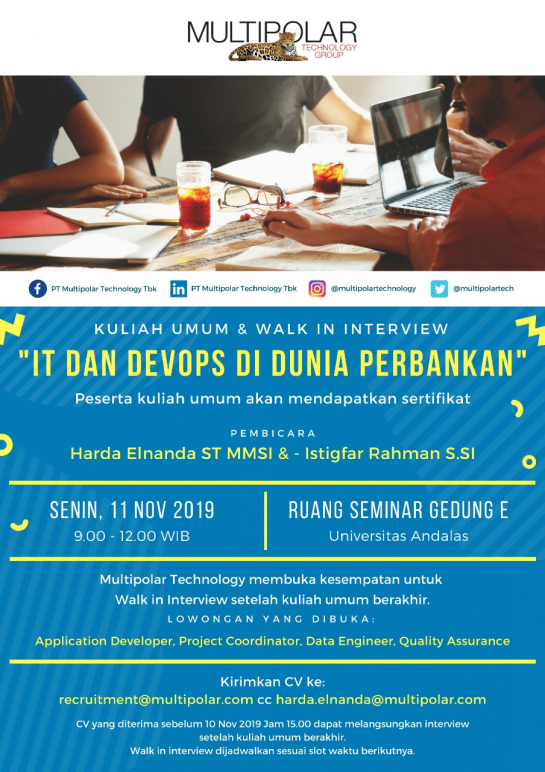 Kuliah Umum &amp; Walk in Interview